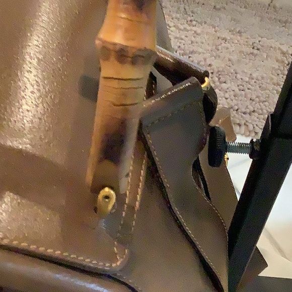 Gucci Vintage Bamboo Leather Backpack EUC - Picture 4 of 12